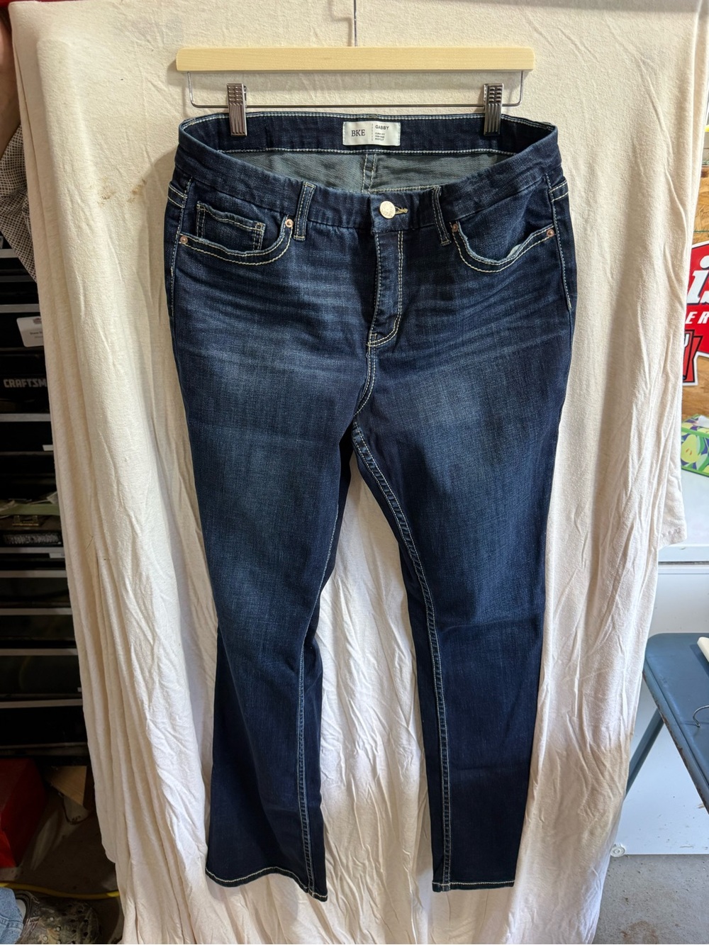 BKE Women's Dark Indigo Straight Leg Jeans